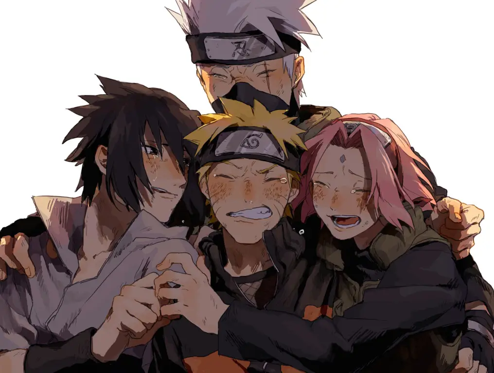 Gambar tim 7: Naruto, Sasuke, dan Sakura