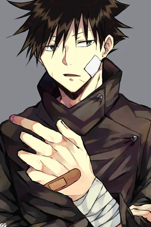 Gambar Megumi Fushiguro dalam pertarungan