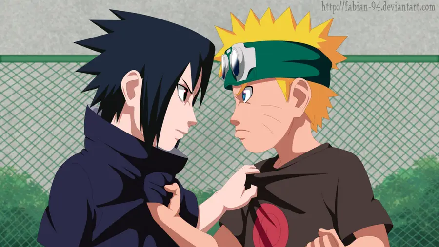 Pertempuran Epik Naruto dan Sasuke Gambar Naruto dan Sasuke bertarung sengit