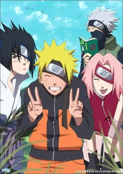 Menikmati Anime Bersama Teman Sekelompok penggemar Naruto menonton anime bersama-sama