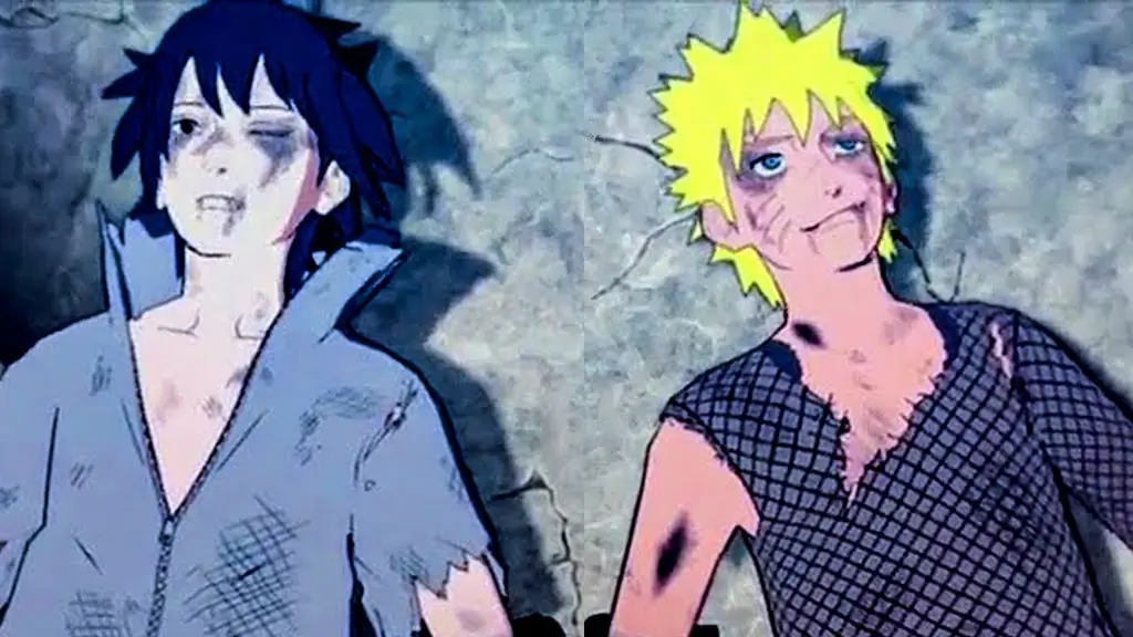 Pertempuran Saudara Gambar Naruto dan Sasuke bertarung
