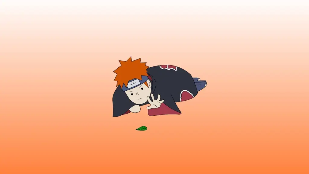 Konoha yang Hancur Gambar kerusakan Konoha setelah serangan Pain, menampilkan bangunan hancur dan suasana chaos