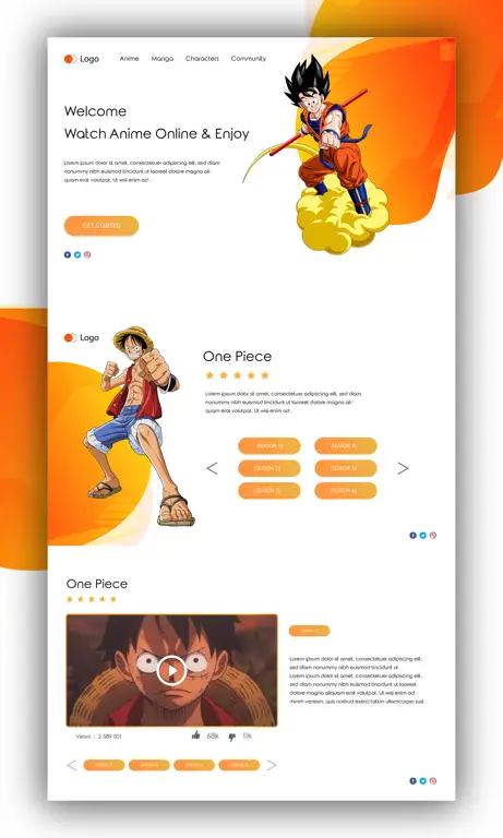 Antarmuka platform streaming anime dengan berbagai pilihan anime