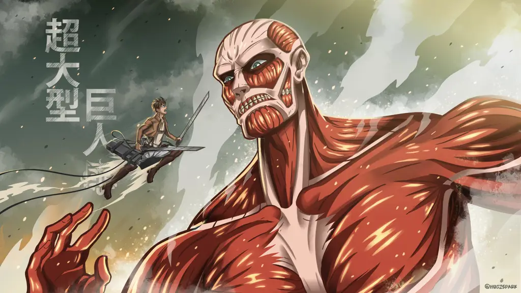Titan Kolosal yang Menakutkan Gambar Titan Kolosal dari Attack on Titan