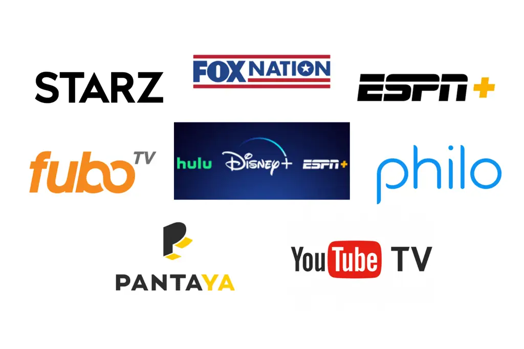 Berbagai Layanan Streaming Online Logo dari berbagai layanan streaming online.
