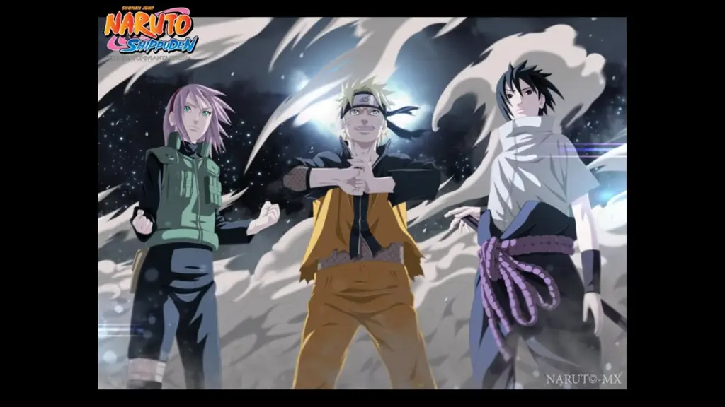 Pertemuan emosional Naruto dan Sasuke Naruto dan Sasuke bertemu kembali di Shippuden