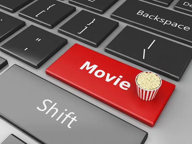 Siap untuk menonton film Laptop dan popcorn