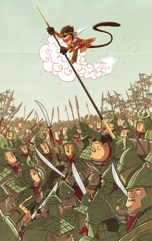 Visual Animasi yang Menarik Animasi Sun Go Kong yang berwarna-warni