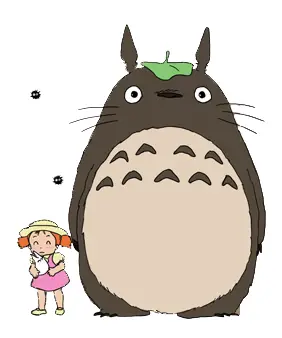 Gambar Mei dan Totoro yang sedang bermain bersama