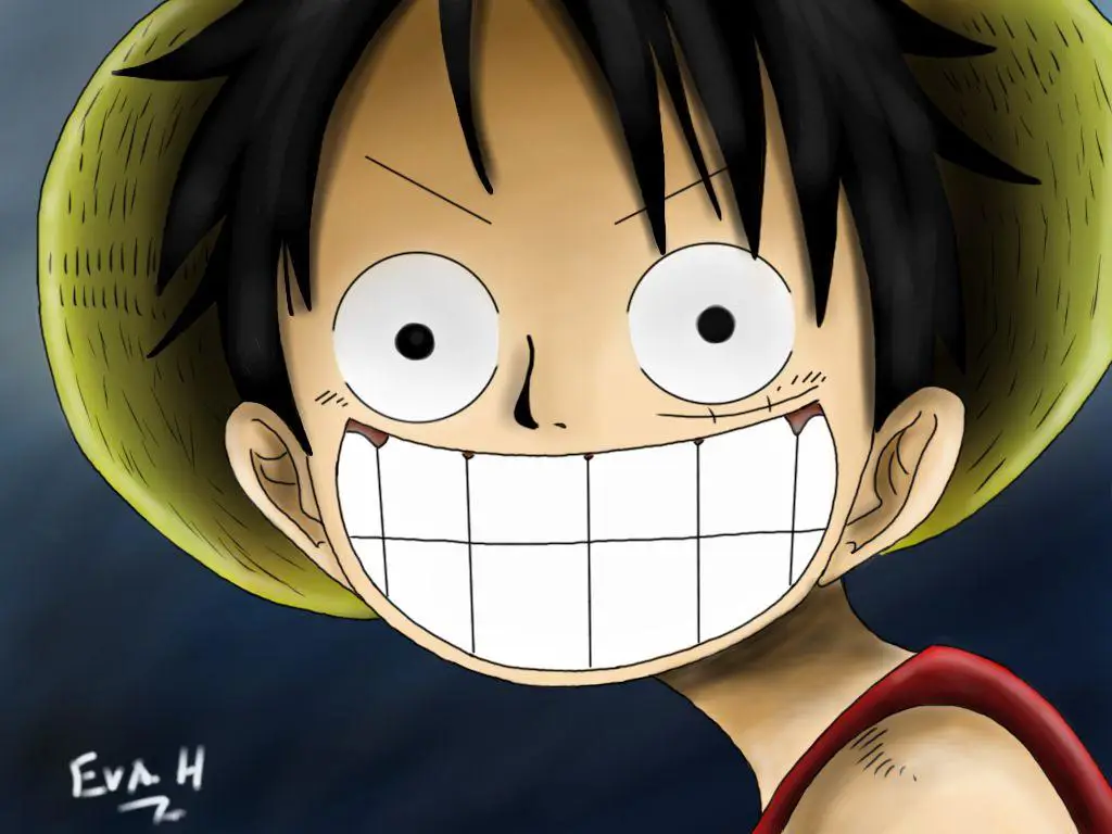 Senyum Luffy yang Menular Gambar Monkey D. Luffy tersenyum lebar.