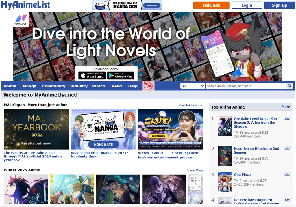Mencari informasi dan rekomendasi anime dari berbagai sumber online Berbagai website dan blog ulasan anime dengan rating dan komentar pengguna
