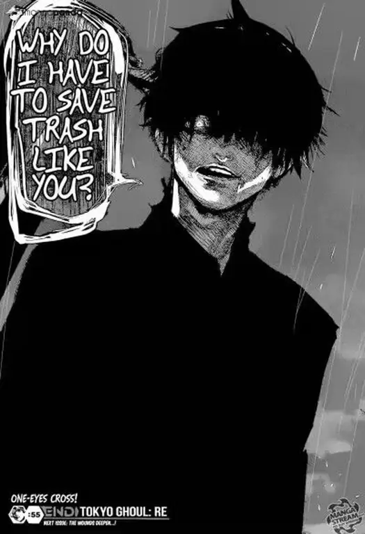 Gambar adegan aksi dari anime Tokyo Ghoul